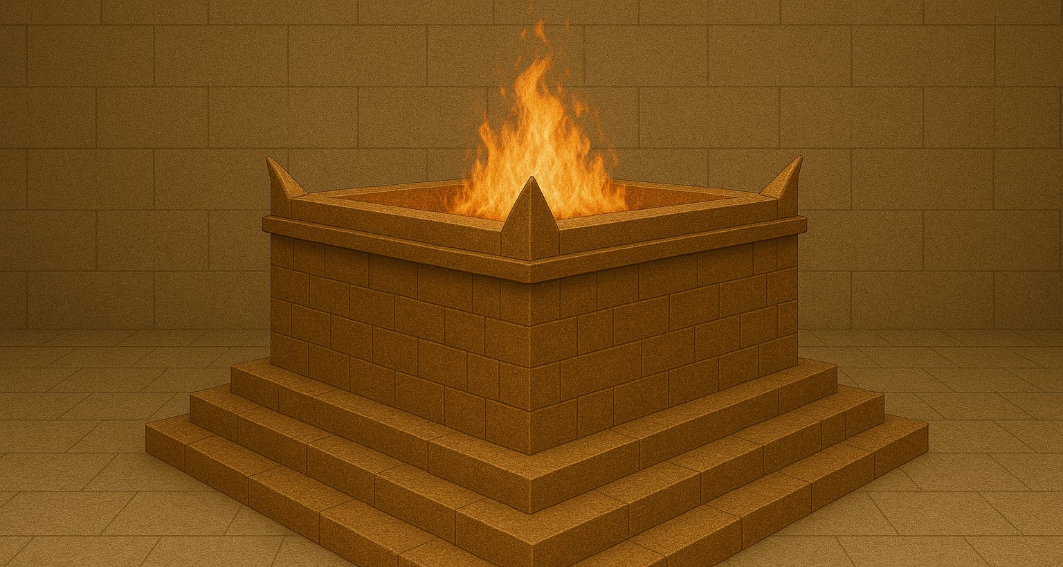 Reconstrucción visual del altar de los holocaustos